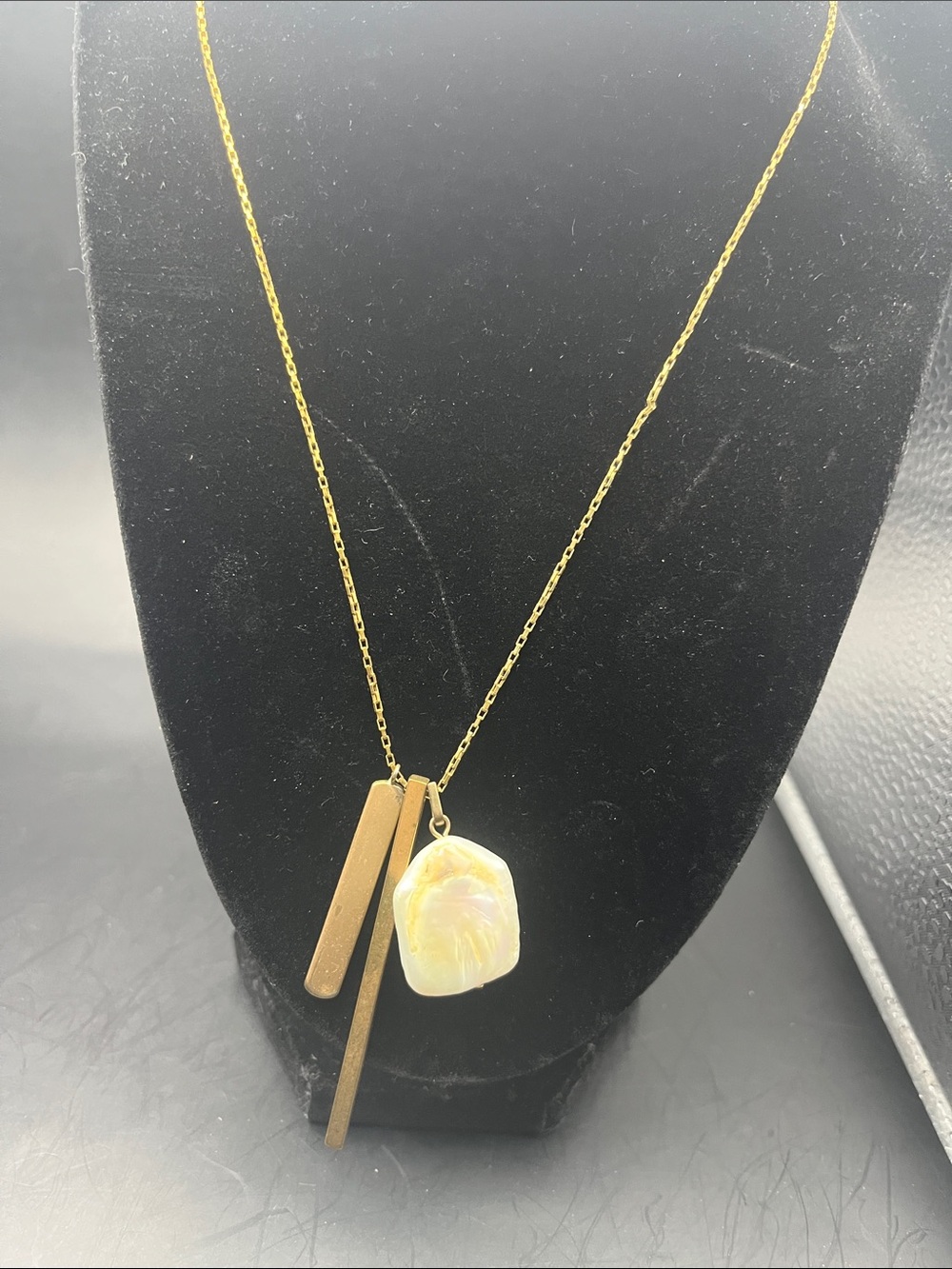 Anthropologie Long  Fresh Water Pearl Nugget Pendant Necklace serafina